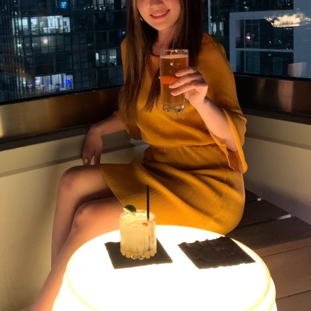 NA-KD orange pleated dress